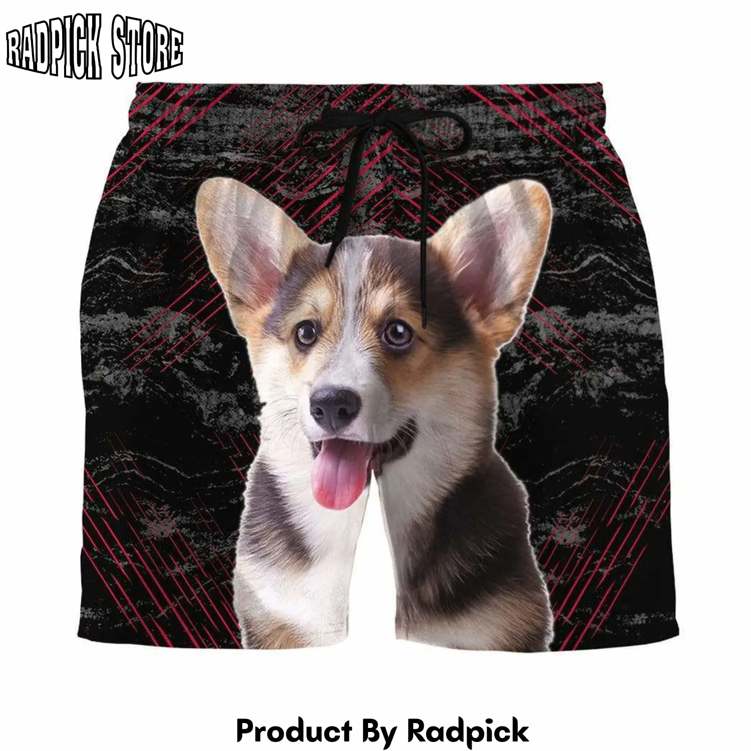 Radpick 3d pembroke welsh corgi custom beach shorts swim trunks rp631293